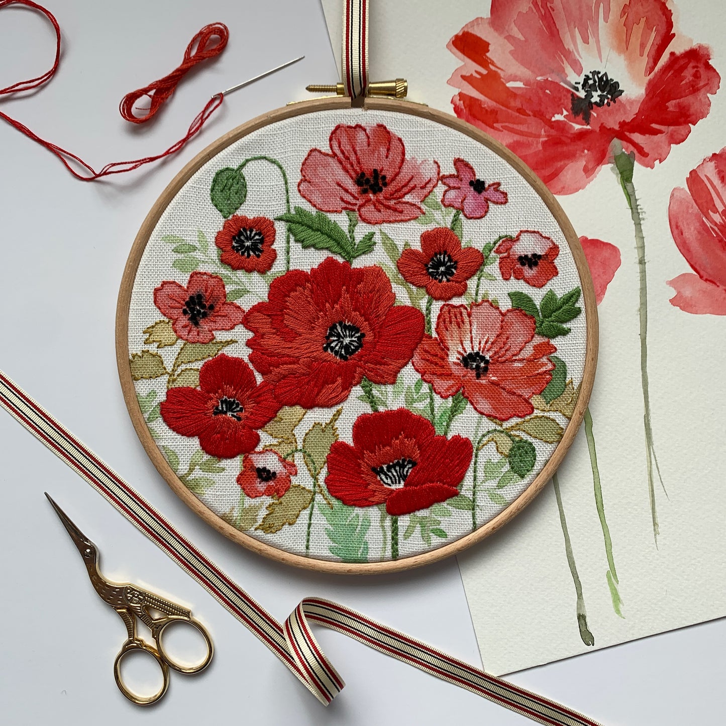 Poppy Embroidery kit