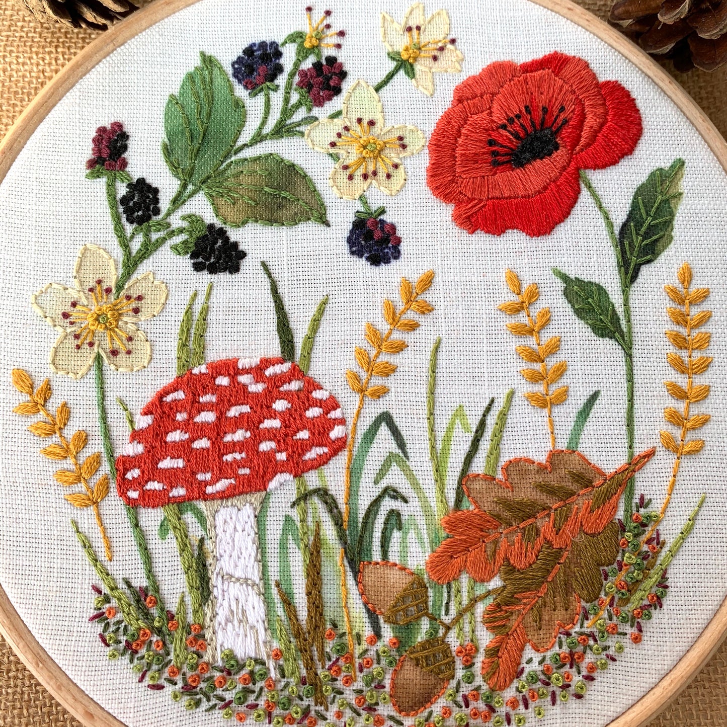 Woodland treasures Embroidery kit.
