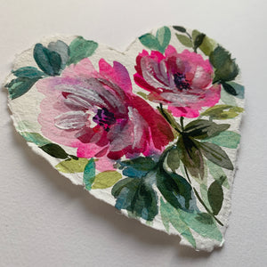 Original painting floral Heart 002