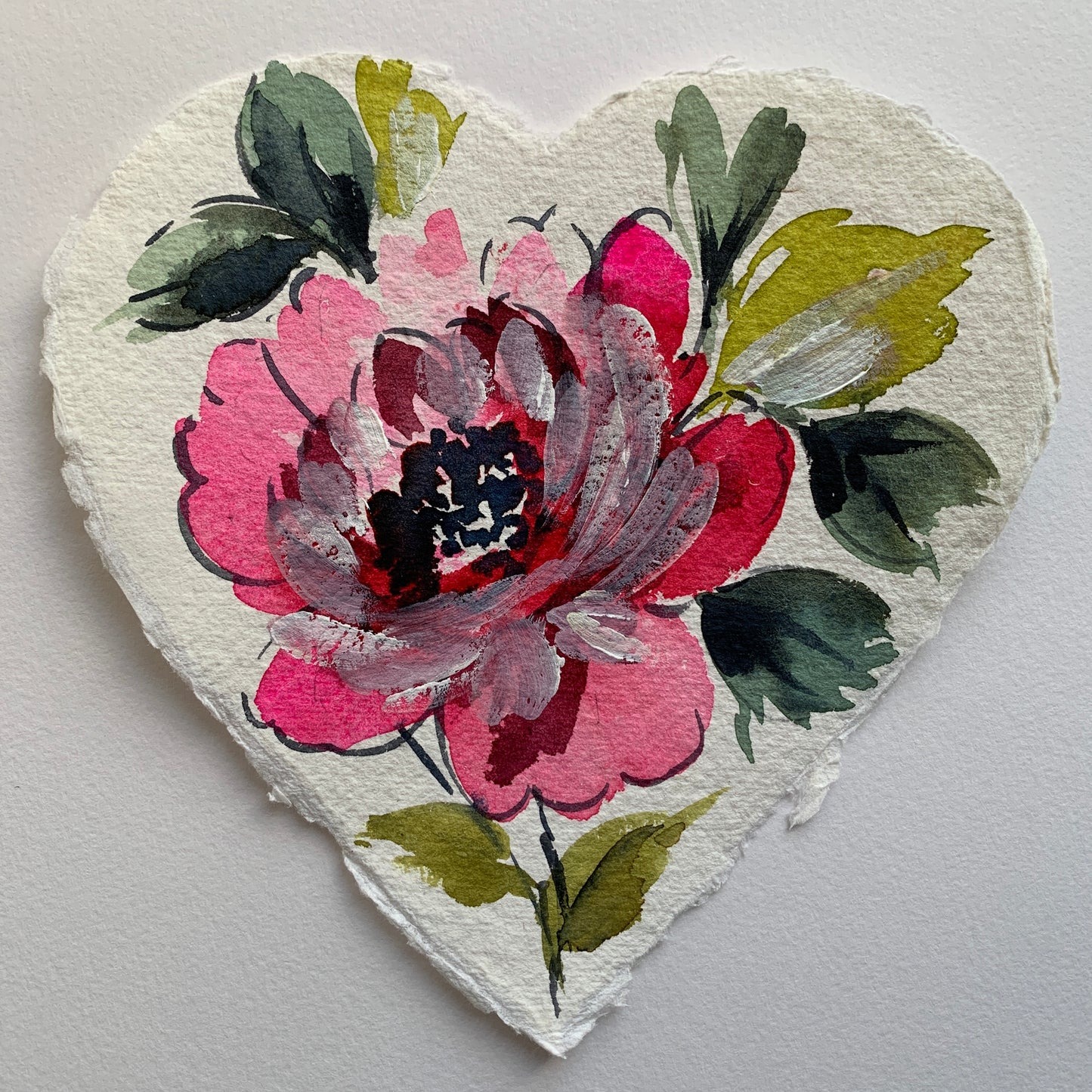Original painting floral heart 003