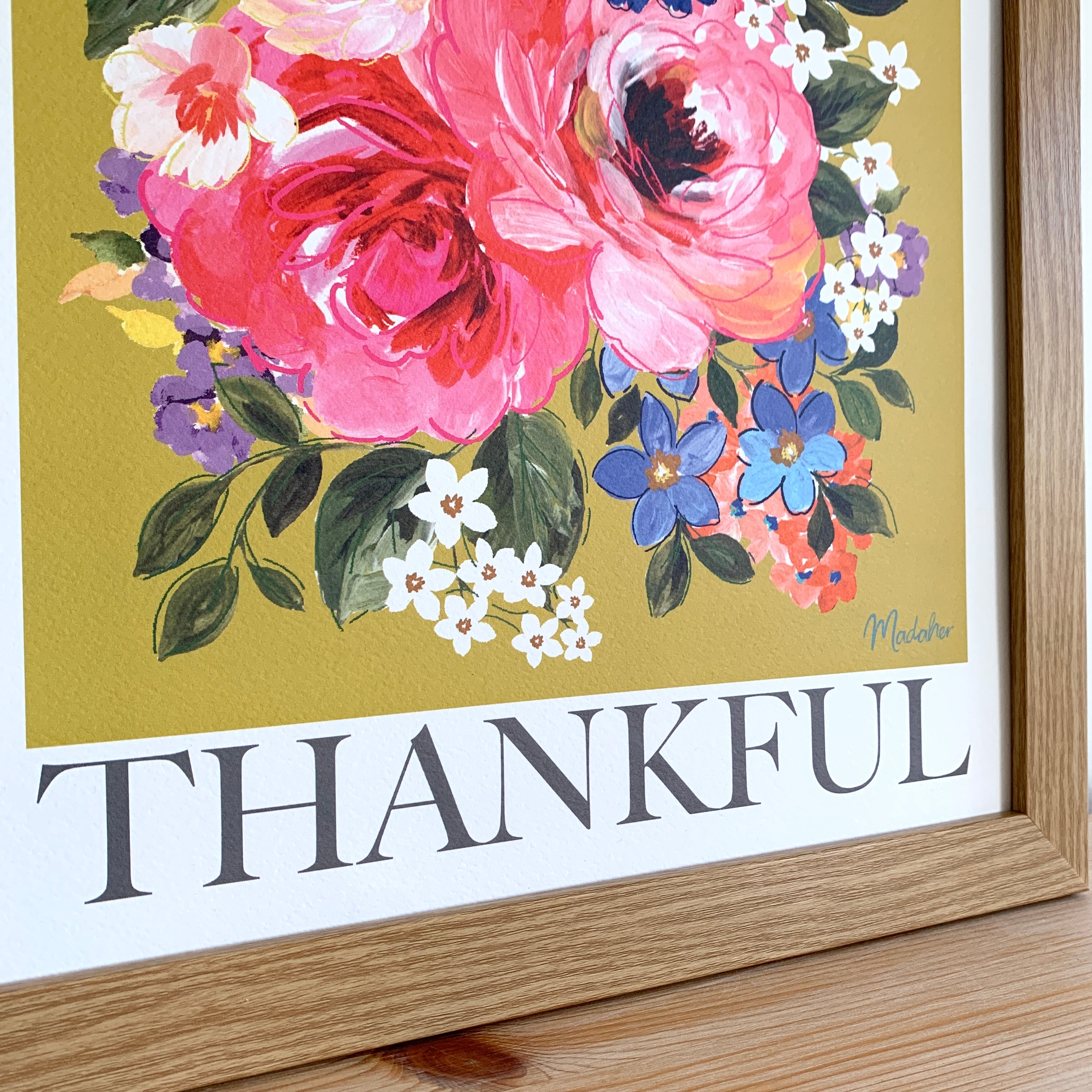 Thankful floral Art Print