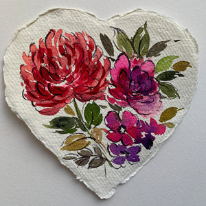 Original painting floral heart 007