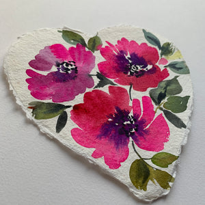 Original painting floral heart 008