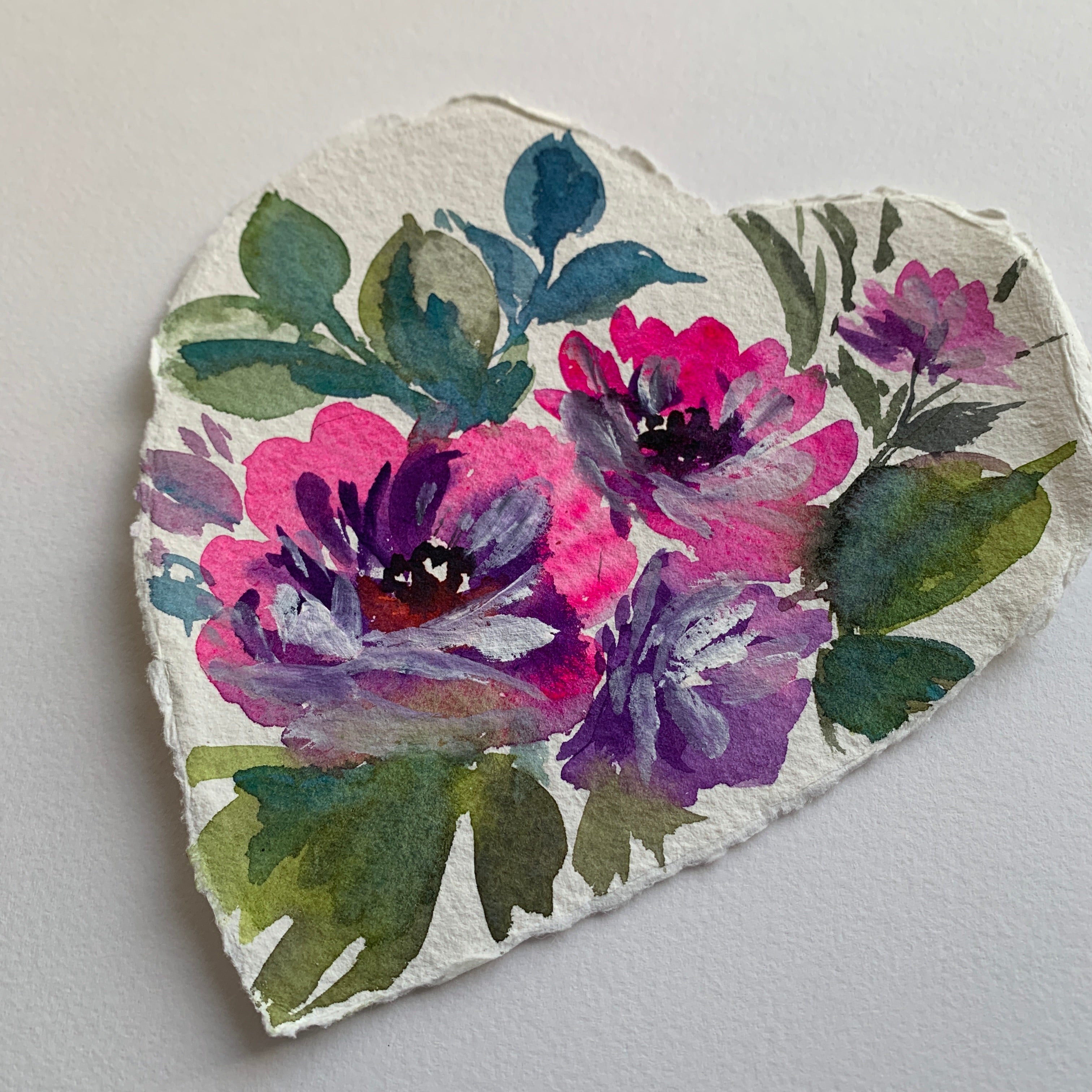 Original painting floral heart 009