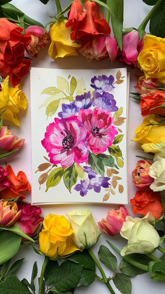 Original floral painting DM118