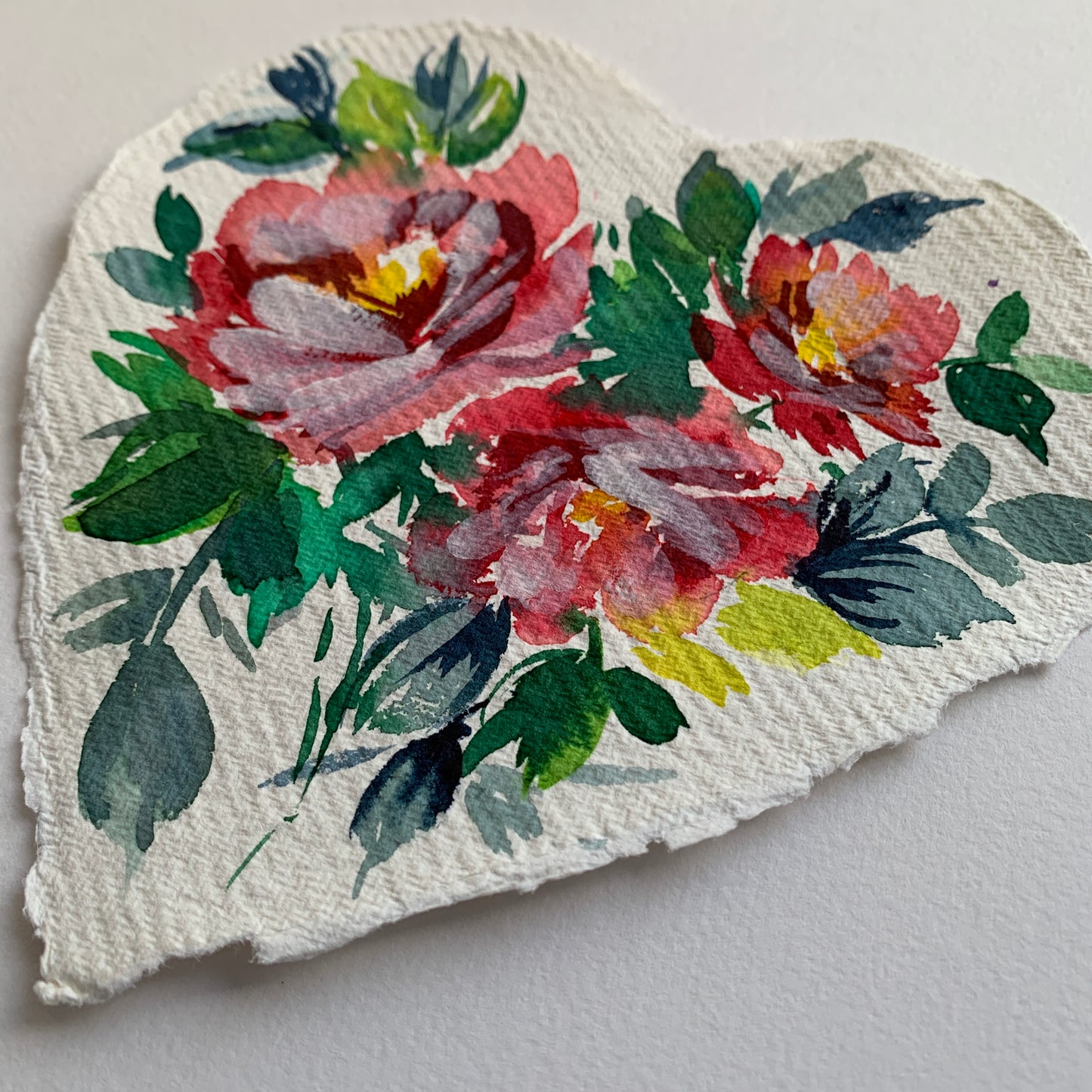 Original painting floral heart 015
