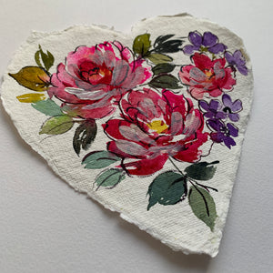 Original painting floral heart 004
