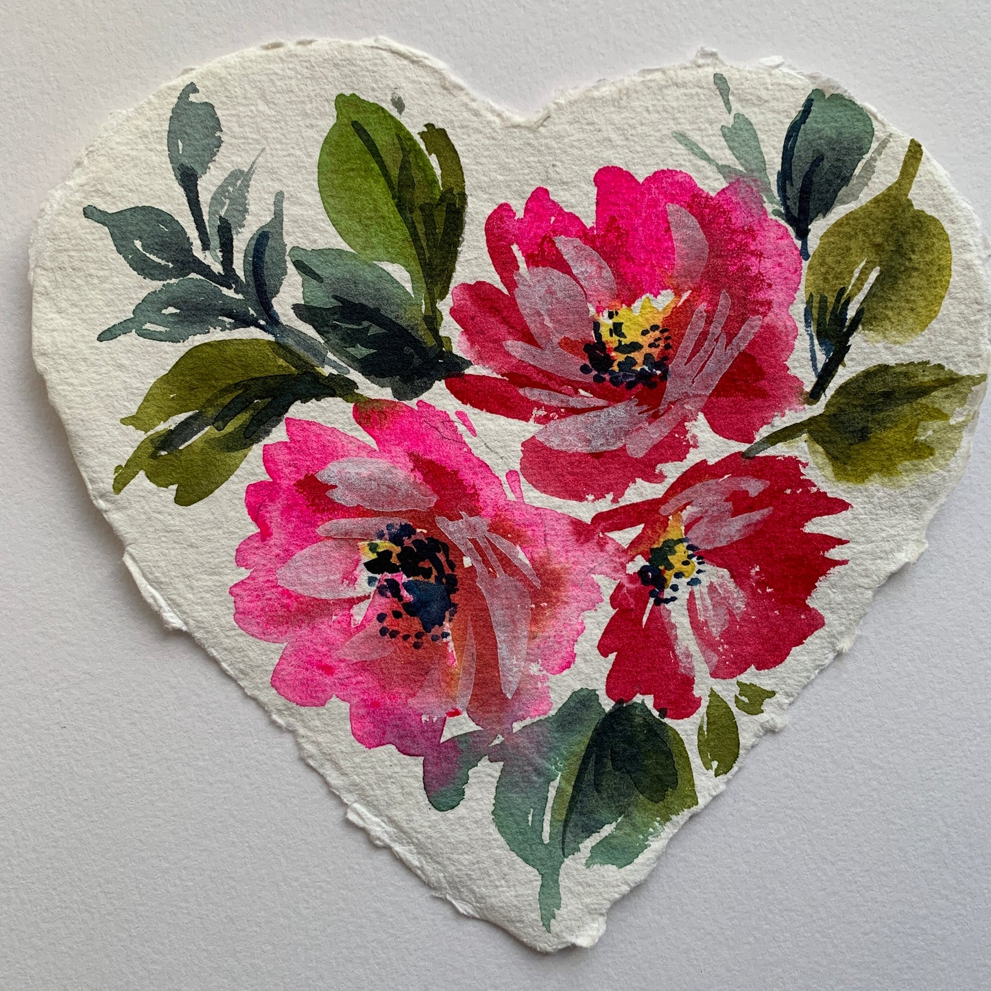 Original painting floral heart 010