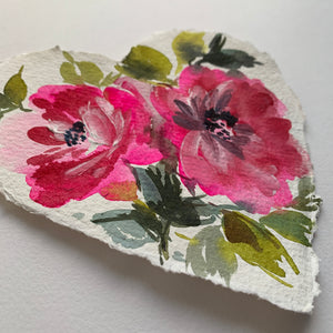 Original painting Floral heart 001