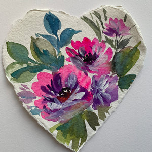 Original painting floral heart 009