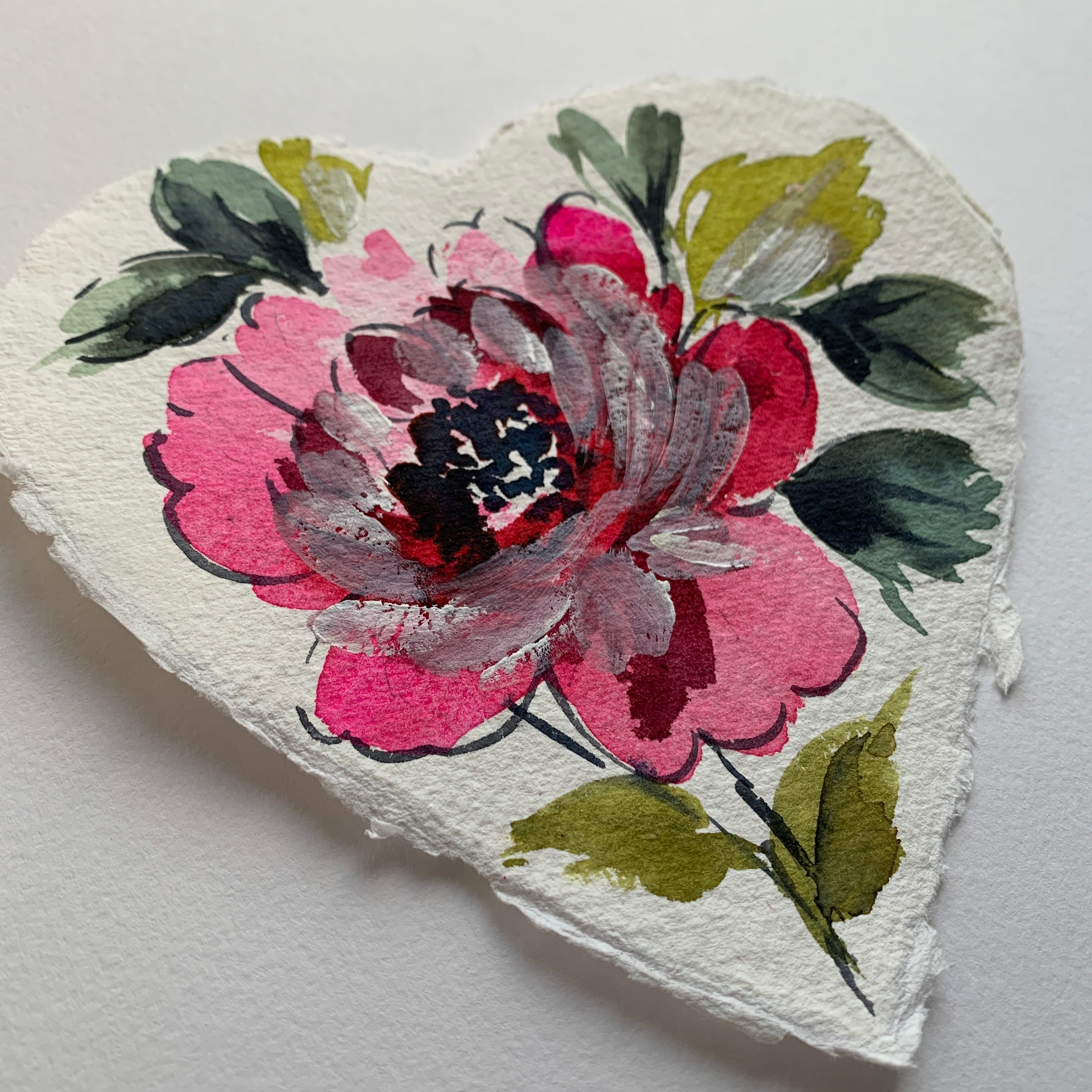 Original painting floral heart 003