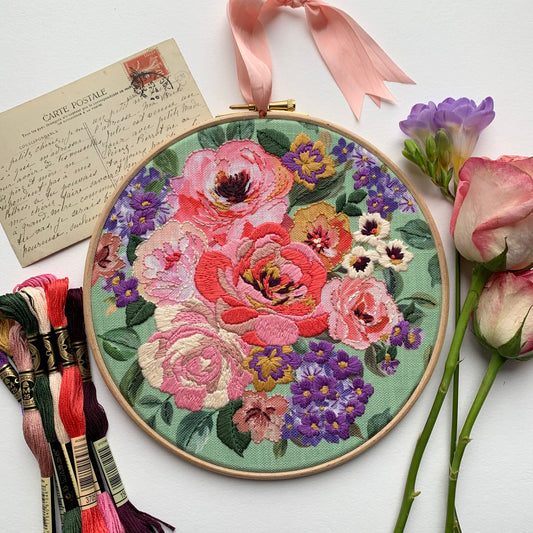 Vintage Rose embroidery kit