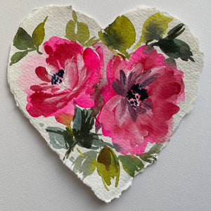 Original painting Floral heart 001