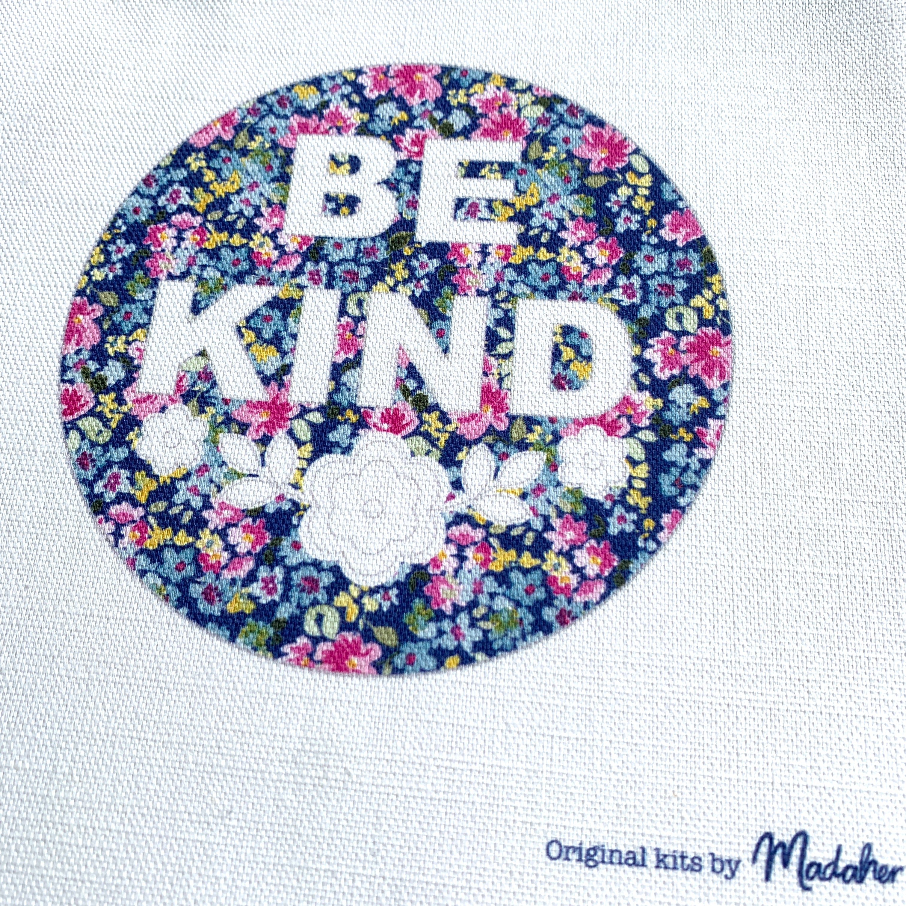 Positive Words 'Be Kind' Embroidery Panel.