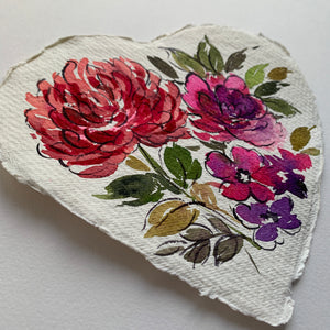Original painting floral heart 007