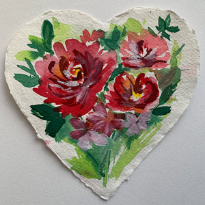 Original painting floral heart 005