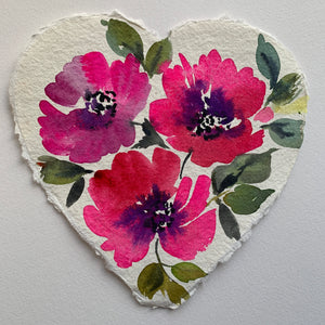 Original painting floral heart 008