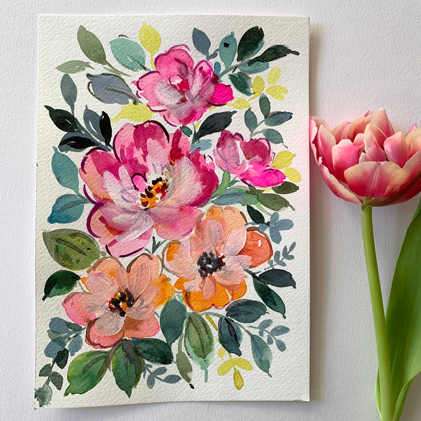 Original floral painting DM107