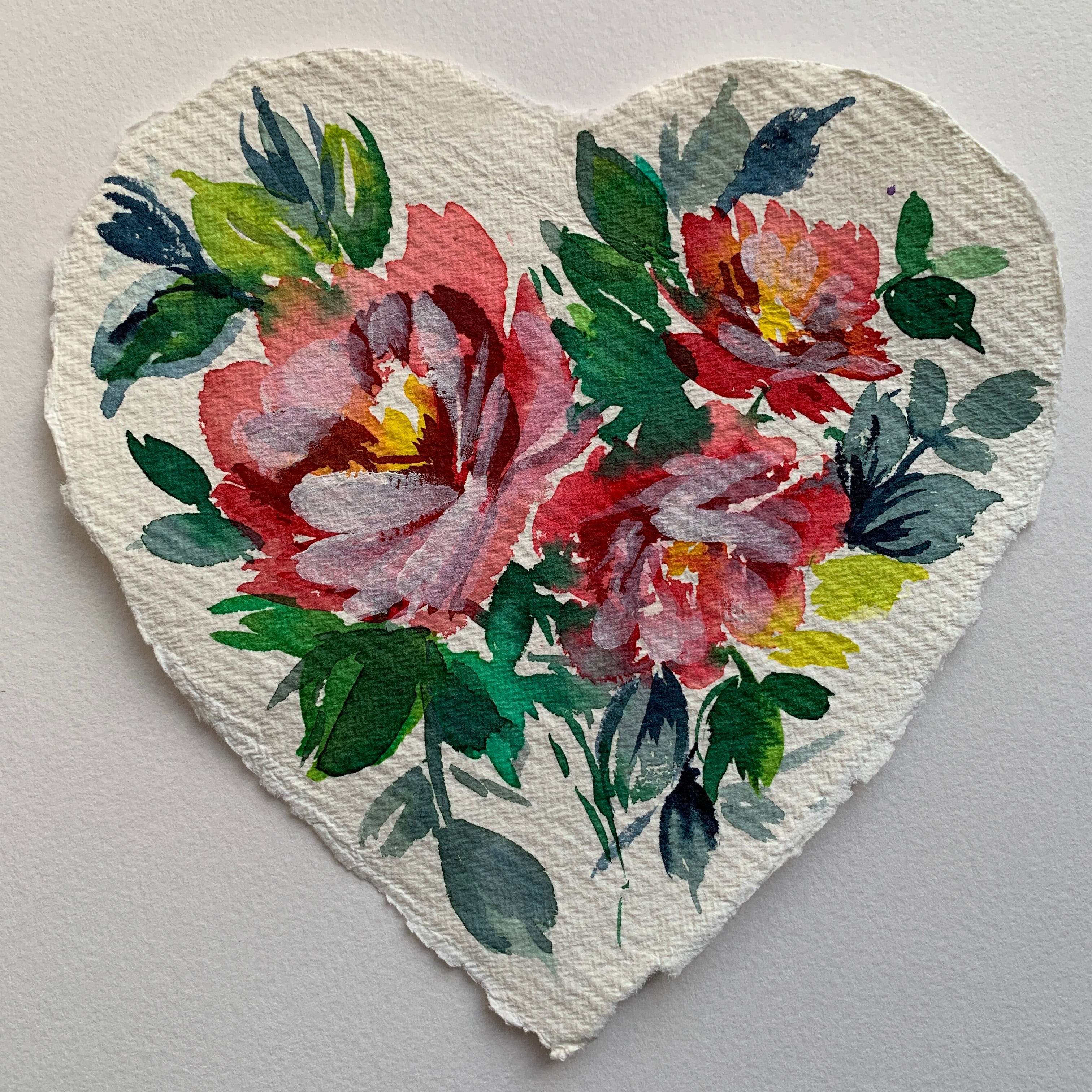 Original painting floral heart 015