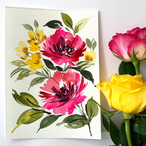Original floral painting DM115