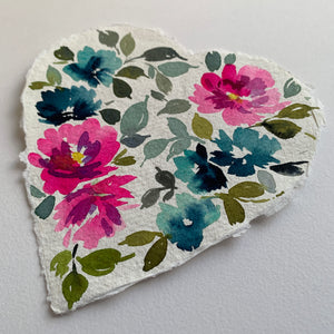 Original painting floral heart 006