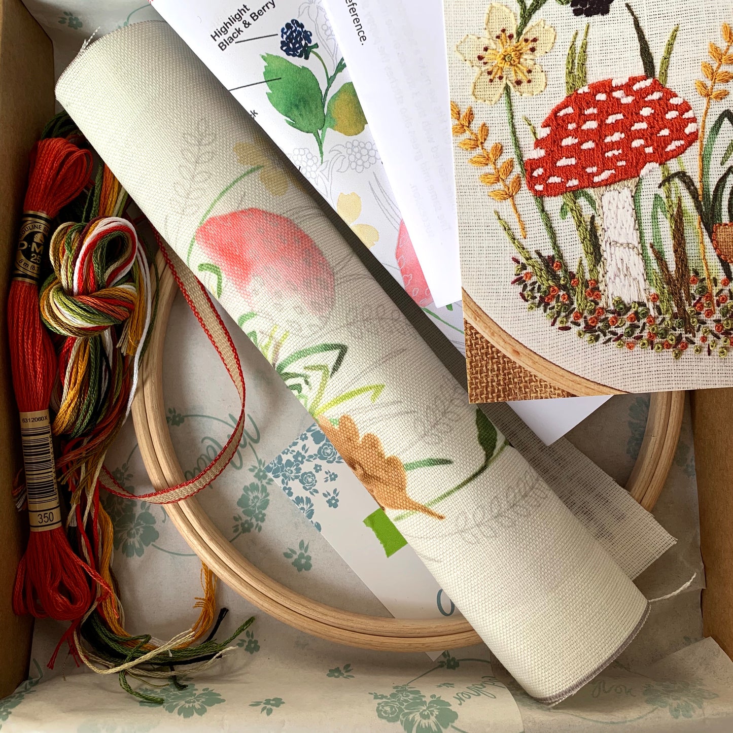 Woodland treasures Embroidery kit.