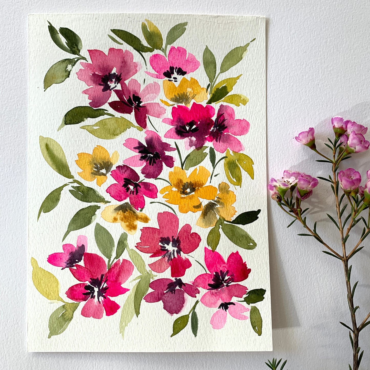 Original floral painting DM113
