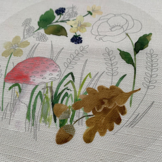 PRE ORDER** Woodland treasures fabric panel