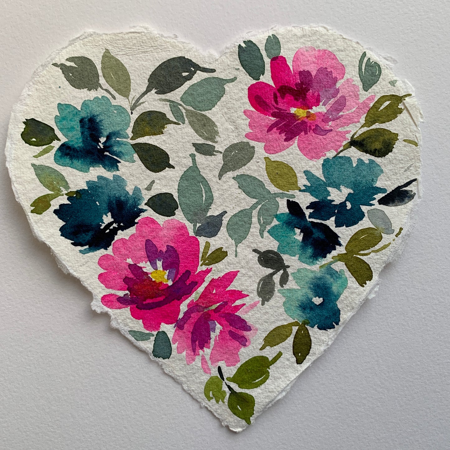 Original painting floral heart 006