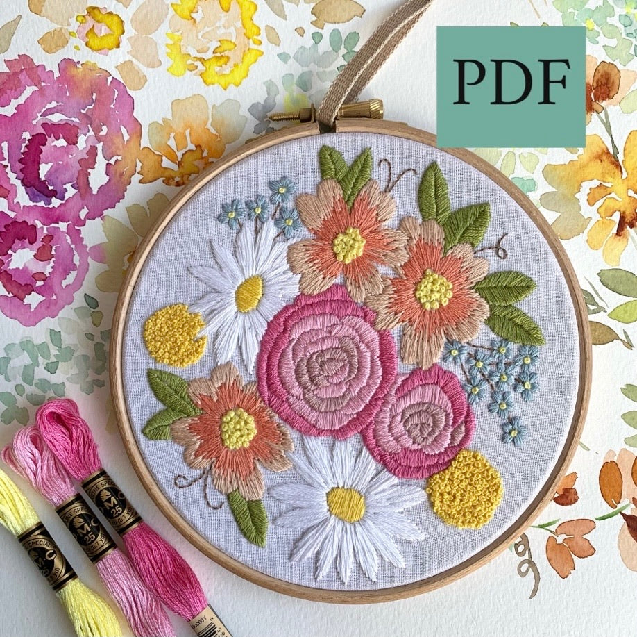 PDF  6 Inch Petite Blooms Hoop From the petite Bouquet collection.