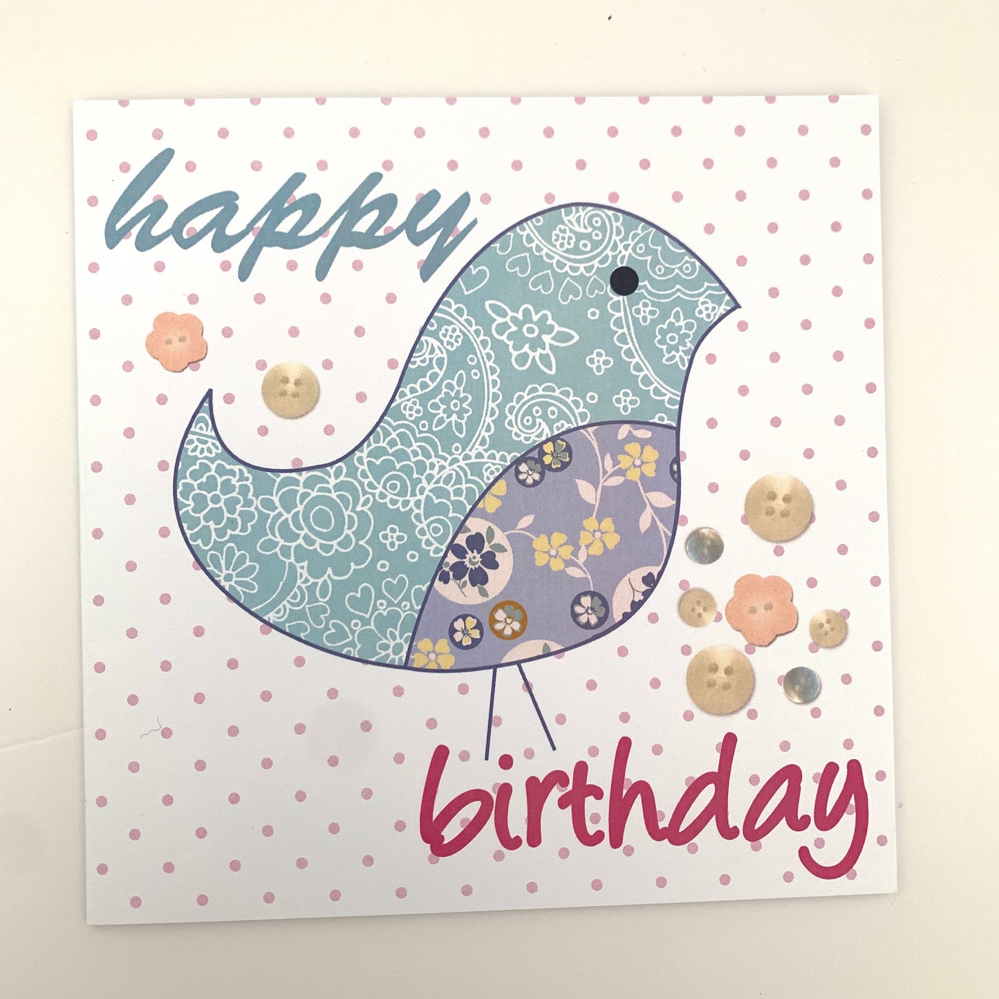 Happy birthday bird greetings card